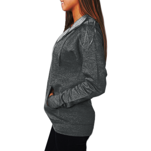 Independent Trading Co. Unisex Special Blend Raglan Full-Zip Hooded Sweatshirt, Carbon / Carbon, Left Side view