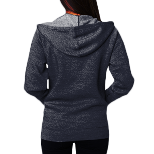 Independent Trading Co. Unisex Special Blend Raglan Full-Zip Hooded Sweatshirt, Classic Navy / Classic Navy, Back view