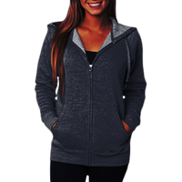 Independent Trading Co. Unisex Special Blend Raglan Full-Zip Hooded Sweatshirt, Classic Navy / Classic Navy, Front view