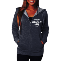 Independent Trading Co. Unisex Special Blend Raglan Full-Zip Hooded Sweatshirt, Classic Navy / Classic Navy, Front view, Mockup