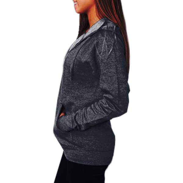 Independent Trading Co. Unisex Special Blend Raglan Full-Zip Hooded Sweatshirt, Classic Navy / Classic Navy, Left Side view
