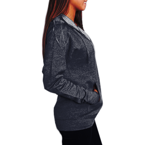 Independent Trading Co. Unisex Special Blend Raglan Full-Zip Hooded Sweatshirt, Classic Navy / Classic Navy, Right Side view