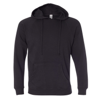 Independent Trading Co. Unisex Special Blend Raglan Hooded Sweatshirt, Black / Black, Front view