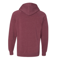 Independent Trading Co. Unisex Special Blend Raglan Hooded Sweatshirt, Crimson / Crimson, Back view