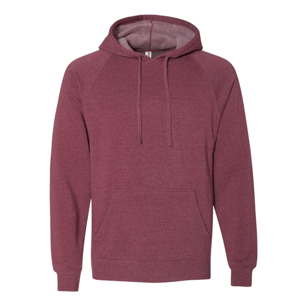 Independent Trading Co. Unisex Special Blend Raglan Hooded Sweatshirt, Crimson / Crimson, Front view