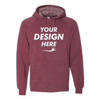 Independent Trading Co. Unisex Special Blend Raglan Hooded Sweatshirt, Crimson / Crimson, Front view, Mockup