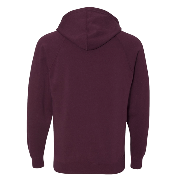 Independent Trading Co. Unisex Special Blend Raglan Hooded Sweatshirt, Maroon / Maroon, Back view