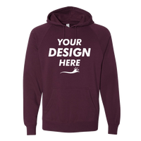 Independent Trading Co. Unisex Special Blend Raglan Hooded Sweatshirt, Maroon / Maroon, Front view, Mockup