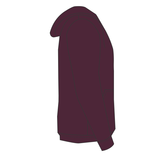 Independent Trading Co. Unisex Special Blend Raglan Hooded Sweatshirt, Maroon / Maroon, Right Sleeve (Long) view