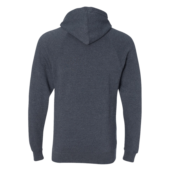 Independent Trading Co. Unisex Special Blend Raglan Hooded Sweatshirt, Midnight Navy / Midnight Navy, Back view