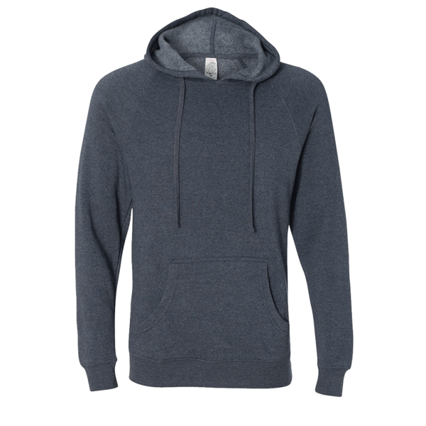 Independent Trading Co. Unisex Special Blend Raglan Hooded Sweatshirt, Midnight Navy / Midnight Navy, Front view
