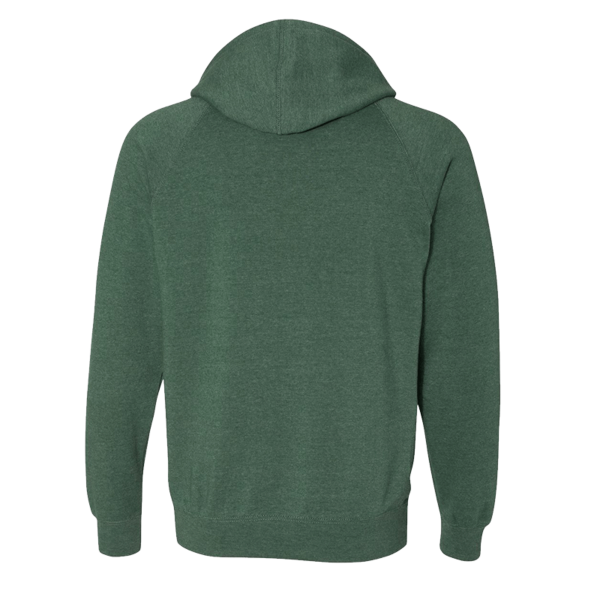 Independent Trading Co. Unisex Special Blend Raglan Hooded Sweatshirt, Moss / Moss, Back view