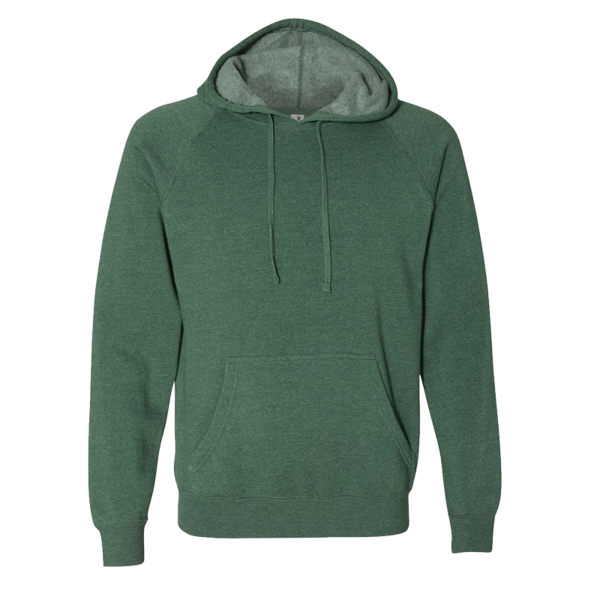 Independent Trading Co. Unisex Special Blend Raglan Hooded Sweatshirt, Moss / Moss, Front view