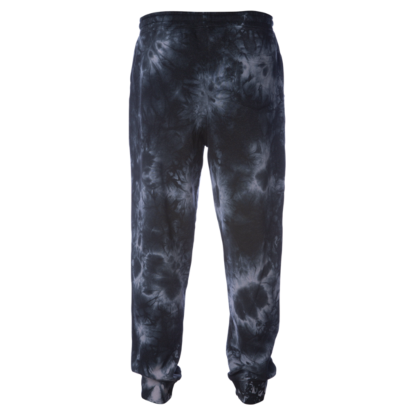 Independent Trading Co. Unisex Tie-Dyed Fleece Sweatpants, Tie Dye Black, Back view