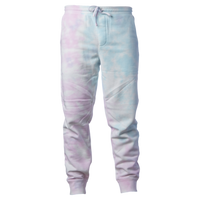 Independent Trading Co. Unisex Tie-Dyed Fleece Sweatpants, Tie Dye Cotton Candy, Front view