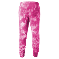Independent Trading Co. Unisex Tie-Dyed Fleece Sweatpants, Tie Dye Pink, Back view