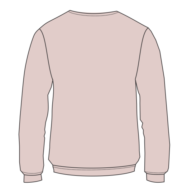 Independent Trading Co. Women's California Wave Wash Crewneck Sweatshirt, Blush, Back view