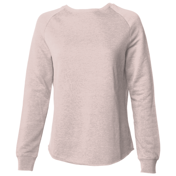Independent Trading Co. Women's California Wave Wash Crewneck Sweatshirt, Blush, Front view