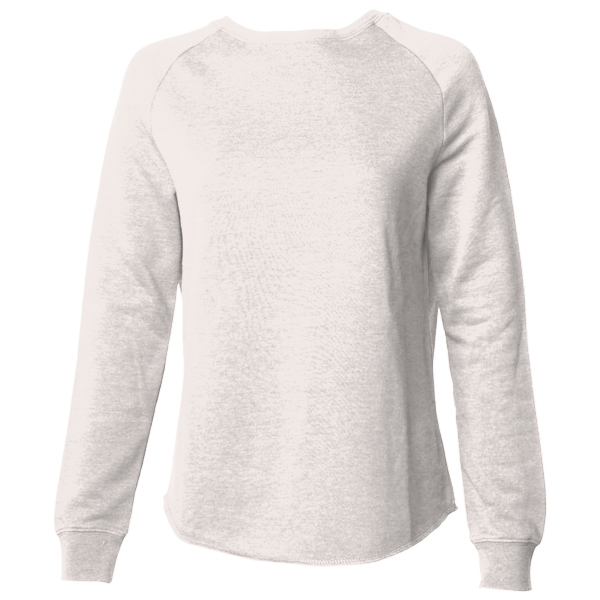 Independent Trading Co. Women's California Wave Wash Crewneck Sweatshirt, Bone, Front view