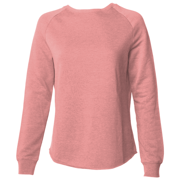 Independent Trading Co. Women's California Wave Wash Crewneck Sweatshirt, Dusty Rose, Front view