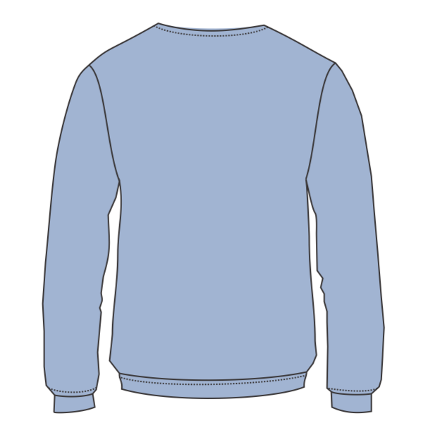 Independent Trading Co. Women's California Wave Wash Crewneck Sweatshirt, Misty Blue, Back view