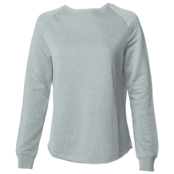 Independent Trading Co. Women's California Wave Wash Crewneck Sweatshirt, Sage, Front view