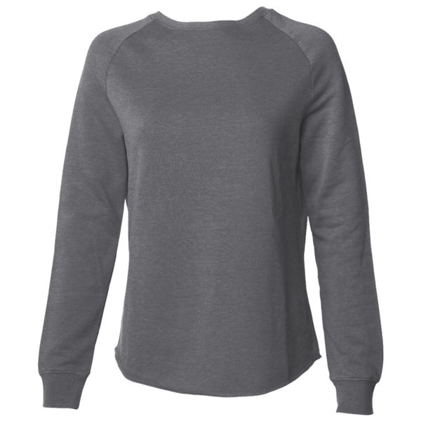 Independent Trading Co. Women's California Wave Wash Crewneck Sweatshirt, Shadow, Front view