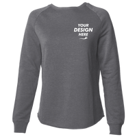 Independent Trading Co. Women's California Wave Wash Crewneck Sweatshirt, Shadow, Front view, Mockup