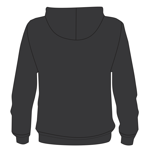 Independent Trading Co. Women's California Wave Wash Full-Zip Hooded Sweatshirt, Black, Back view