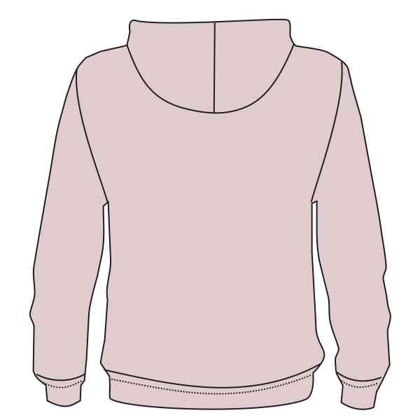 Independent Trading Co. Women's California Wave Wash Full-Zip Hooded Sweatshirt, Blush, Back view