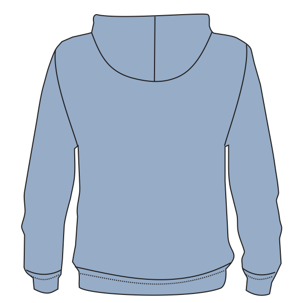 Independent Trading Co. Women's California Wave Wash Full-Zip Hooded Sweatshirt, Misty Blue, Back view