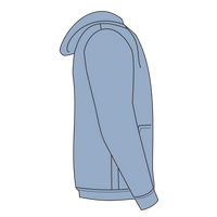 Independent Trading Co. Women's California Wave Wash Full-Zip Hooded Sweatshirt, Misty Blue, Right Sleeve view