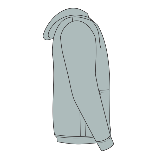 Independent Trading Co. Women's California Wave Wash Full-Zip Hooded Sweatshirt, Sage, Right Sleeve view