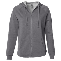 Independent Trading Co. Women's California Wave Wash Full-Zip Hooded Sweatshirt, Shadow, Front view