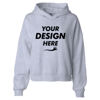 Independent Trading Co. Women's California Wave Wash Sunday Hooded Sweatshirt, Ash Heather, Front view, Mockup