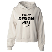 Independent Trading Co. Women's California Wave Wash Sunday Hooded Sweatshirt, Bone, Front view, Mockup