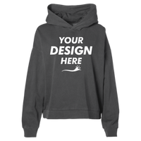 Independent Trading Co. Women's California Wave Wash Sunday Hooded Sweatshirt, Pigment Black, Front view, Mockup