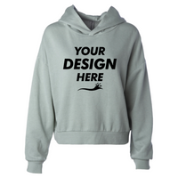 Independent Trading Co. Women's California Wave Wash Sunday Hooded Sweatshirt, Sage, Front view, Mockup