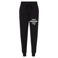 Independent Trading Co. Women's California Wave Wash Sweatpants, Black, Front view, Mockup