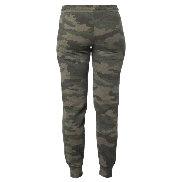 Independent Trading Co. Women's California Wave Wash Sweatpants, Forest Camo Heather, Back view