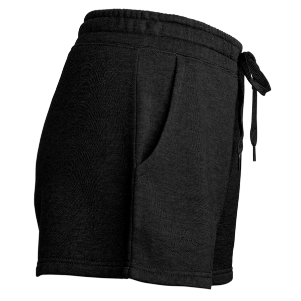 Independent Trading Co. Women’s Lightweight California Wave Wash Fleece Shorts, Black, Right Side view