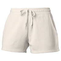 Independent Trading Co. Women’s Lightweight California Wave Wash Fleece Shorts, Bone, Front view