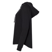 Independent Trading Co. Women’s Lightweight California Wave Wash Hooded Sweatshirt, Black, Left Sleeve view