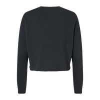 Independent Trading Co. Women's Lightweight Crop Crewneck Sweatshirt, Black, Back view