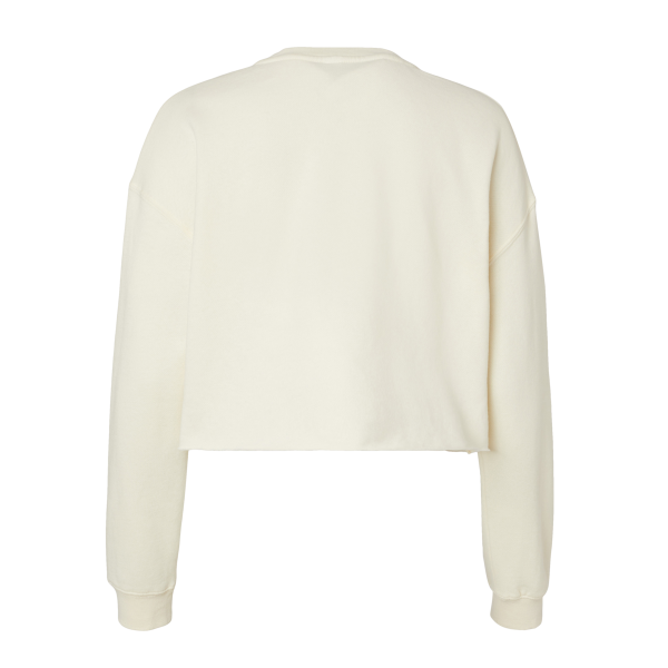 Independent Trading Co. Women's Lightweight Crop Crewneck Sweatshirt, Bone, Back view
