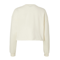 Independent Trading Co. Women's Lightweight Crop Crewneck Sweatshirt, Bone, Back view