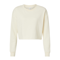 Independent Trading Co. Women's Lightweight Crop Crewneck Sweatshirt, Bone, Front view