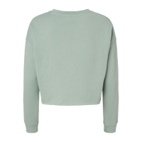 Independent Trading Co. Women's Lightweight Crop Crewneck Sweatshirt, Sage, Back view