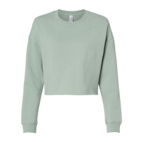 Independent Trading Co. Women's Lightweight Crop Crewneck Sweatshirt, Sage, Front view