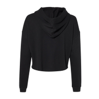 Independent Trading Co. Women’s Lightweight Crop Hooded Sweatshirt, Black, Back view